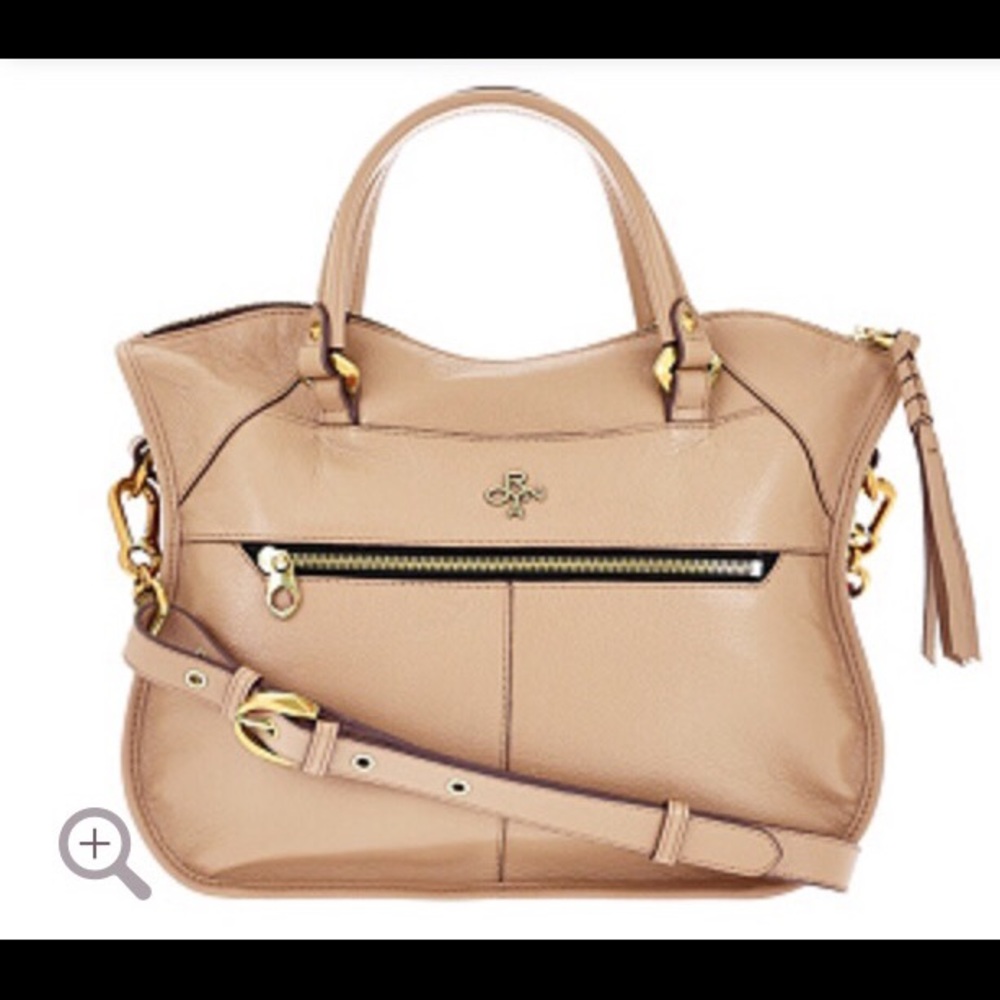 orYANY Pebble Leather Satchel w/Braiding Detail